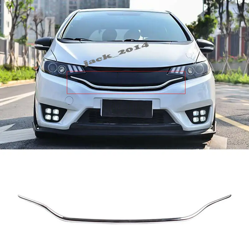 Решетки для гриля передние хромированные из АБС пластика подходят Honda Fit/Jazz 2014 2015