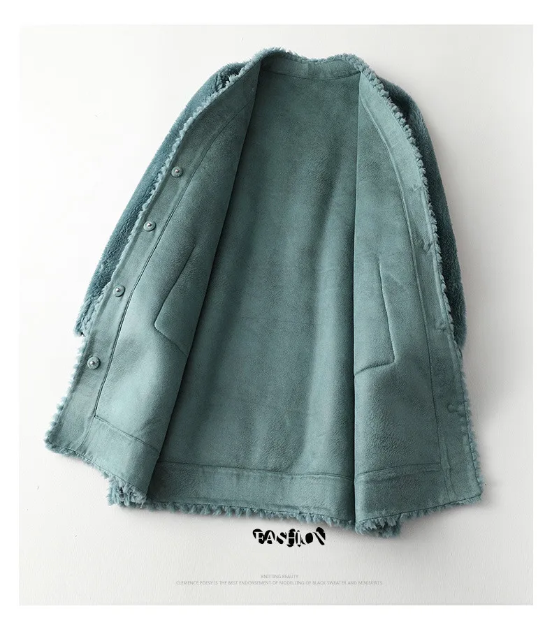 Real Sheep Shearling Fur Coat Female Wool Coats Winter Jacket Korean Long Jackets for Women Outwear Veste Femme MY | Женская одежда