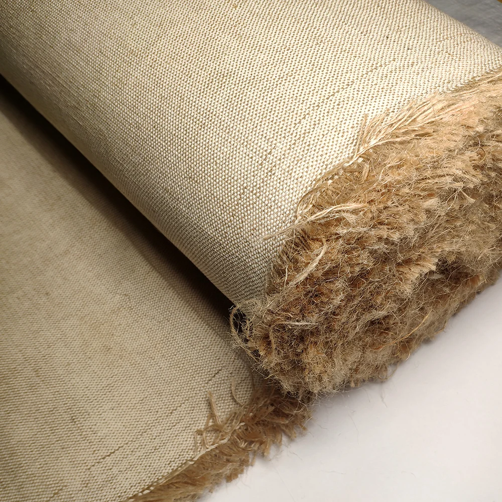 Мешковина рулоне 270гр. Парусина конопляная. Синтетическое джутовое волокно. Ткань из джута. Брезент суровый джутовый.