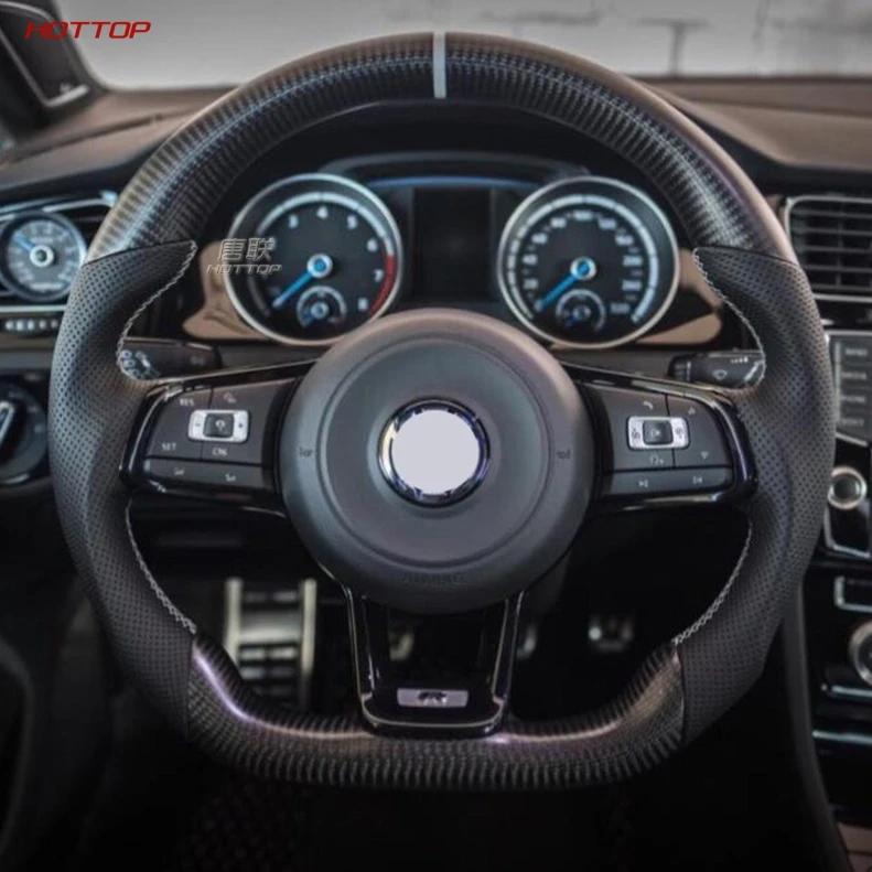 Автомобильный руль из углеродного волокна для Volkswagen Golf модель руля 2017|Рулевые