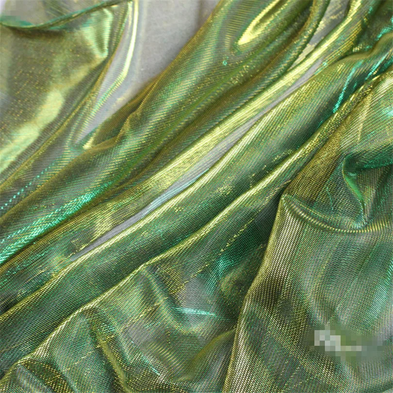 50 см * 155 см/шт. мягкая прозрачная шифоновая Лазерная сетка зеленая Трехцветная