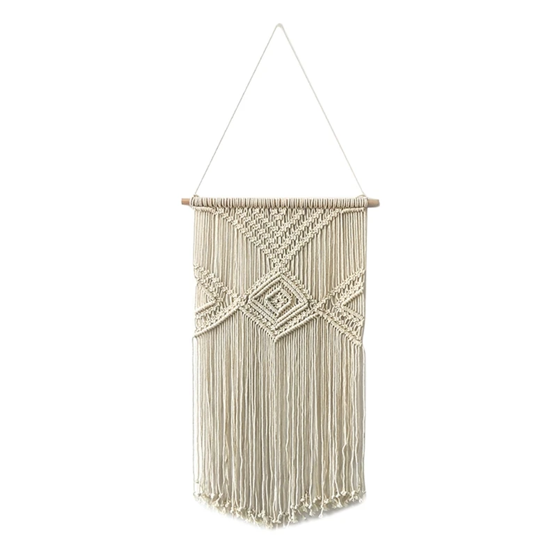 

Macrame Woven Wall Hanging - Handmade Boho Chic Home Art Decoration For Apartment Bedroom Living Room Gallery
