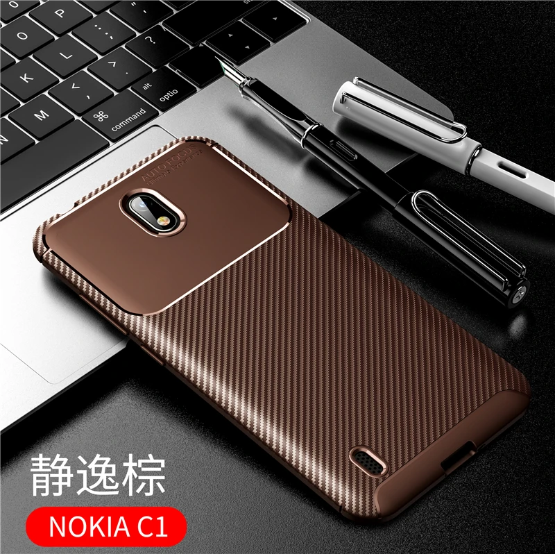 

Case For Nokia C1 Case Fundas Fiber TPU Rubber Silicone Protective Soft Shell Back Case For Nokia C1 Cover For Nokia C1