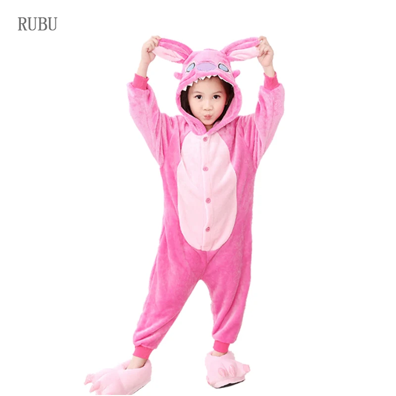 Pink stitch Kuguurumi/комбинезон для мальчиков и девочек; Пижама с единорогом; зимний детский костюм; комбинезон для костюмированной вечеринки с рисунком панды; детская одежда для сна; одеяло; Пижама - Цвет: Pink stitch