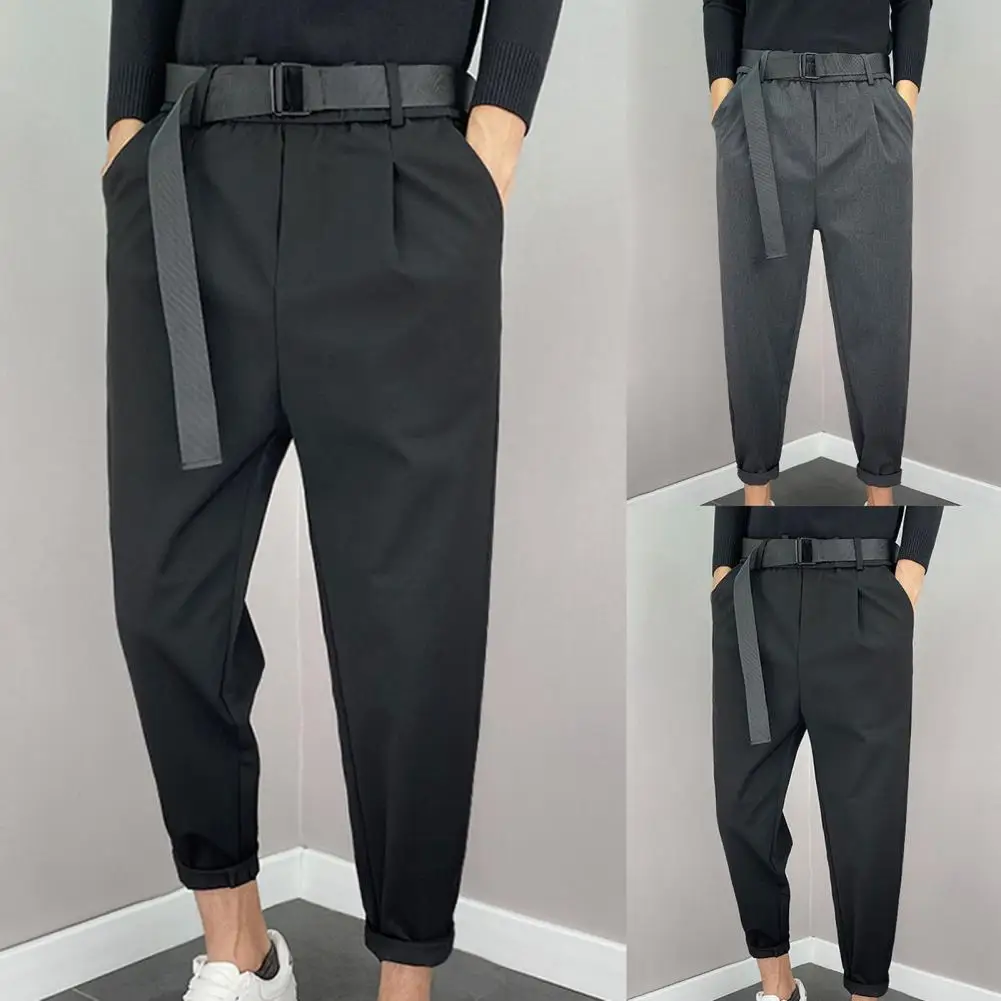 

Брюки-Карандаш мужские с пряжкой и поясом