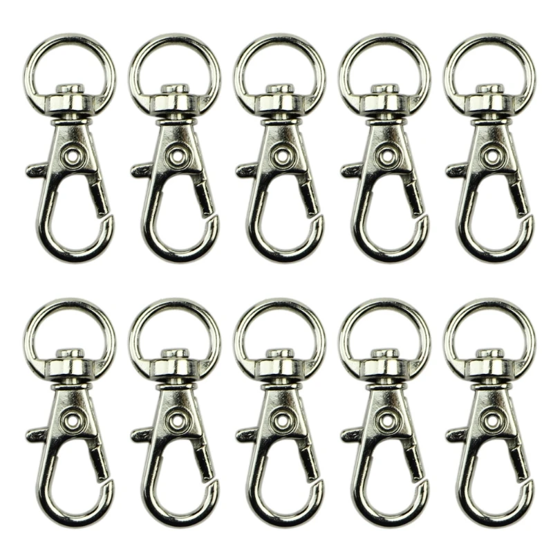 

P82C New 10pcs Clasp Swivel Trigger Clips Snap Hooks Key Ring Bags DIY Craft
