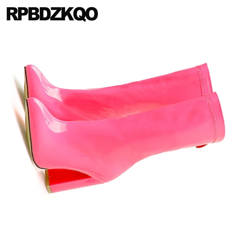 Extreme на не сужающемся книзу массивном розовая пикантная обувь высоком каблуке