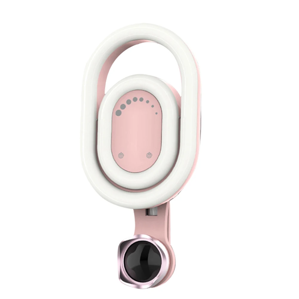 Selfie Double Ring Fill Lights Wide Angle Macro Lens 52 LED Makeup Clip Light Camera for Phone ND998 | Электроника