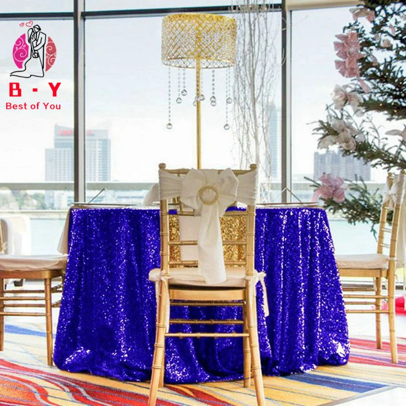 B · Y 50 дюймов 125 см круглая скатерть с блестками Королевский синий блесток