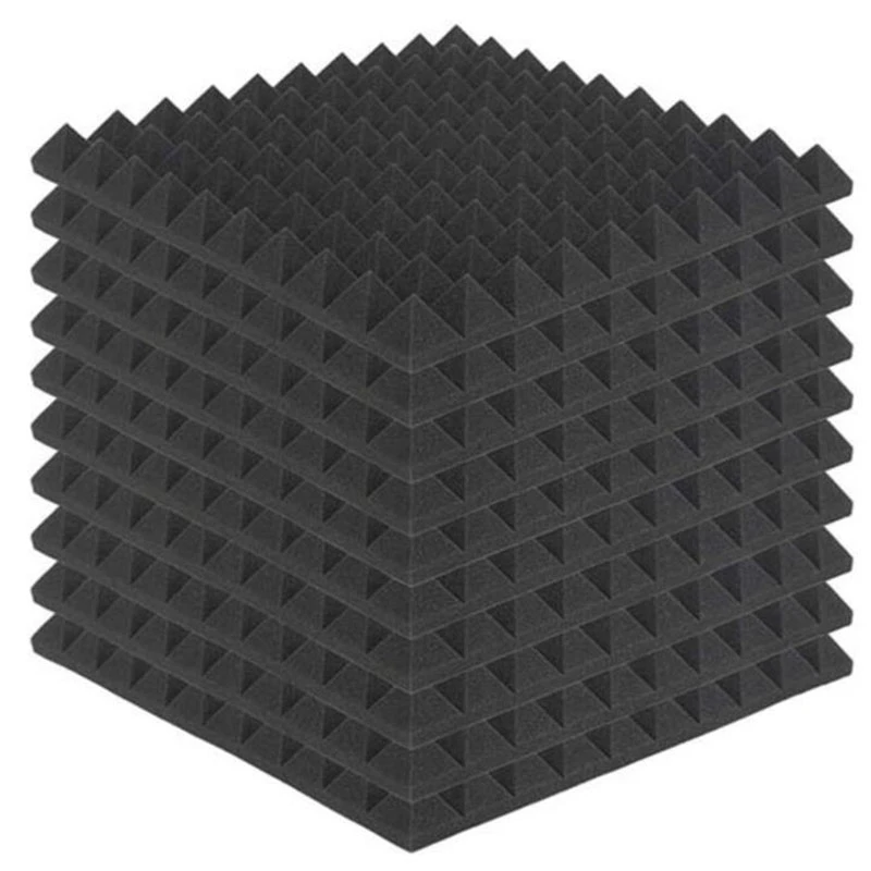 

10 Pcs Fireproof Sound Absorbing Foam Board Recording Studio Sound Insulation Pad Sound Processing Wedge,50 x 50 x 5cm