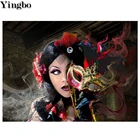 Алмазная 5D картина сделай сам для девочек, вышивка крестиком, маска для карнавала, мозаика из смолы, полноразмерный круглый декор для вышивки крестиком