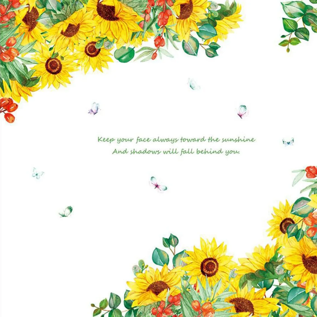 

1 Set Of Wall Sticker 30*45CM*4Pcs Sunflower DIY PVC Removable Wall Art Sticker Decals Room Home Mural Decor