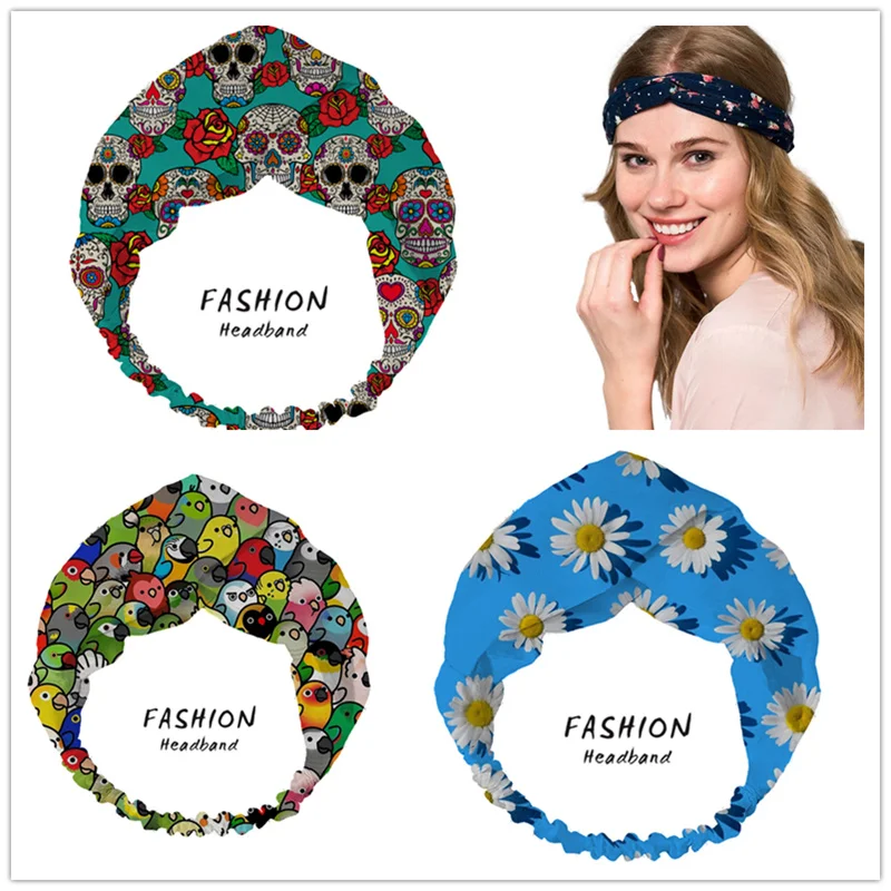 

Women Skeleton Print Bandanas HairBands Turban Headwear Head Wrap Women Hair Accessories for Women girls Hair Bands ladies Hoop