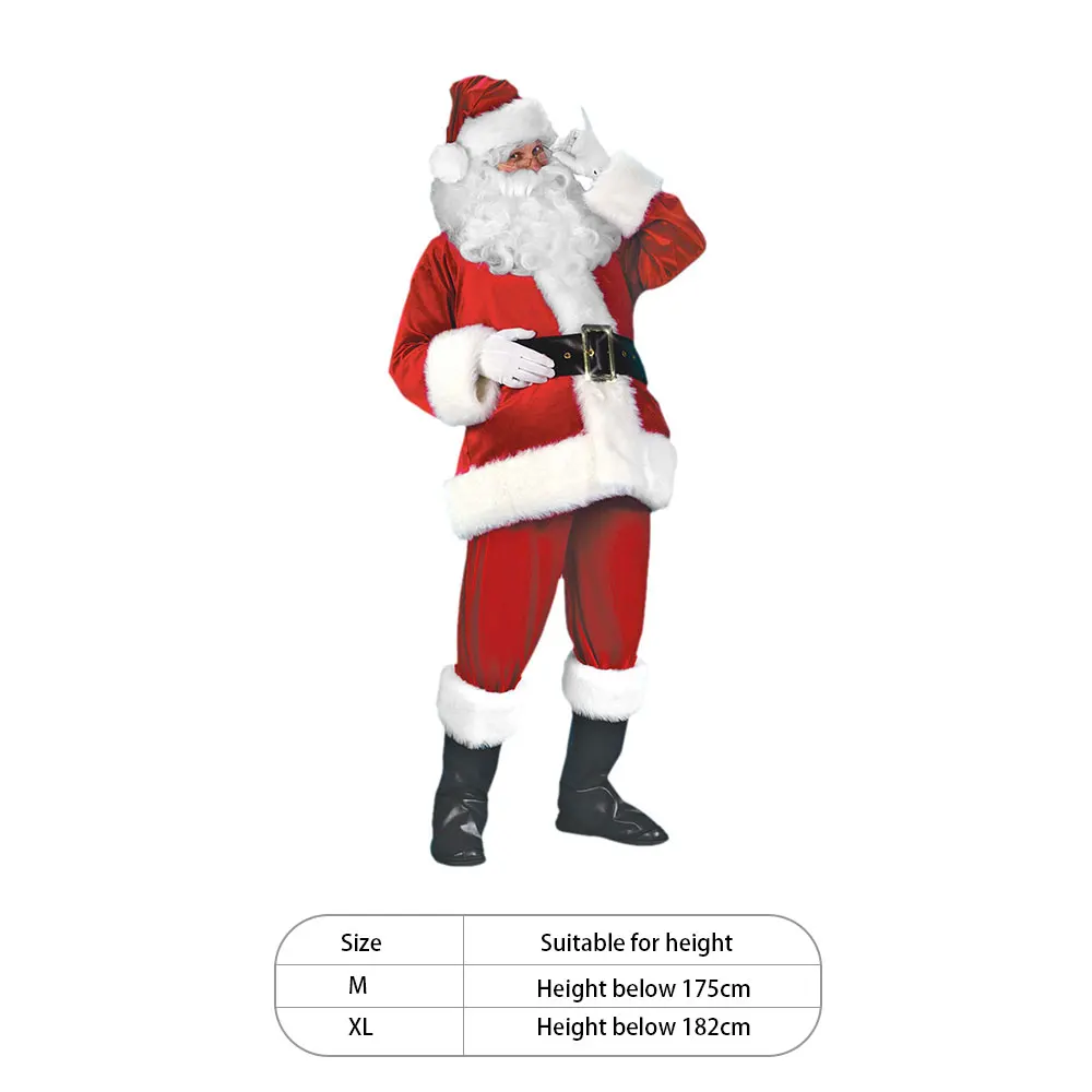 Рождественский костюм Санта Клауса косплей головной убор одежда нарядное платье