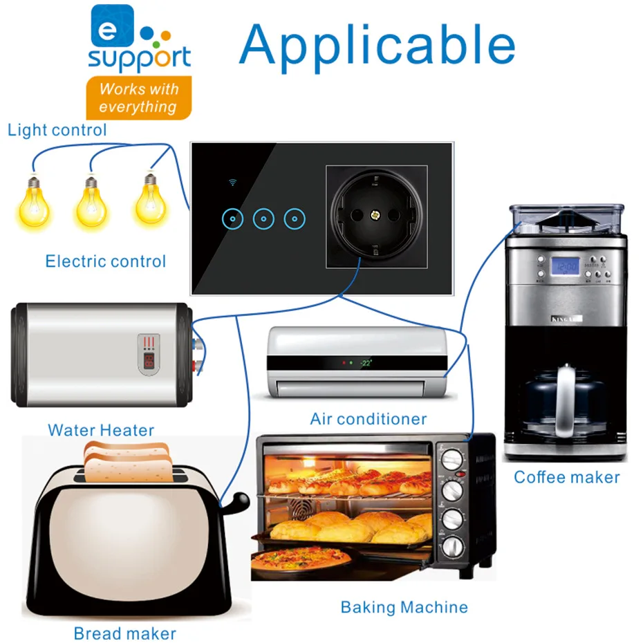 Умный настенный выключатель с поддержкой Alexa eWelink 220 В | Обустройство дома