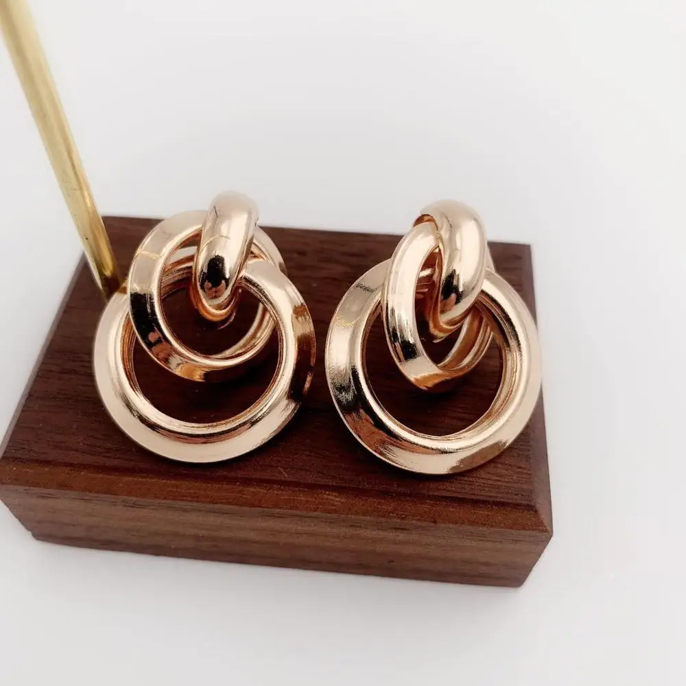 Новые золотые серьги-кольца Модная бижутерия серьги свадебные подарки Женские