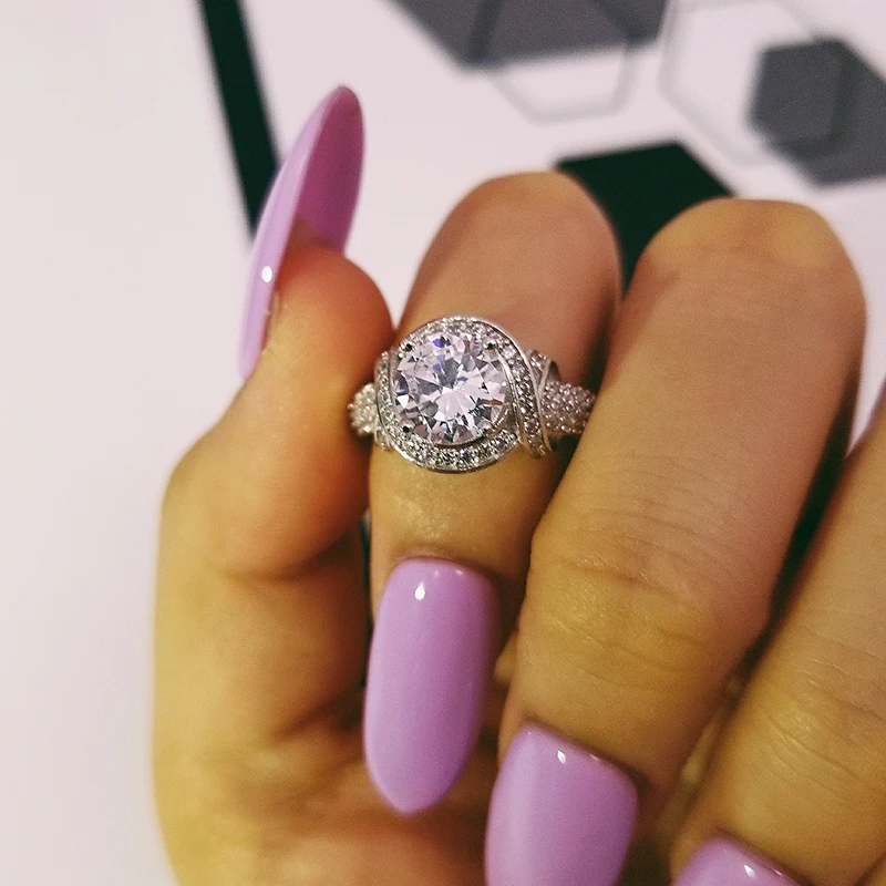 Оригинальный дизайн 925 стерлингового серебра принцесса вырезанное кольцо для