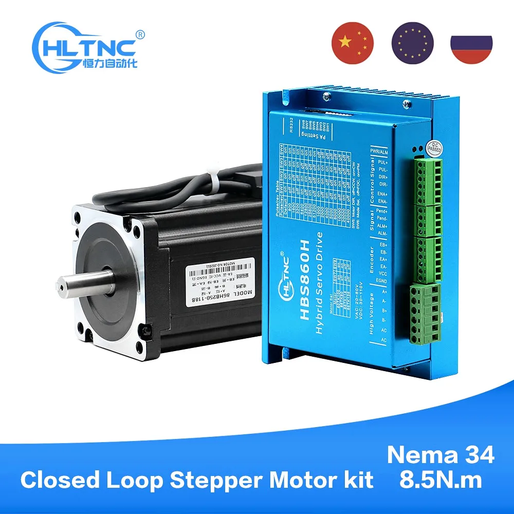 86 8.5N.m Nema 34 86HB250 118B замкнутый цикл шаг Серводвигатель Hybird close loop 2 фазный шаговый