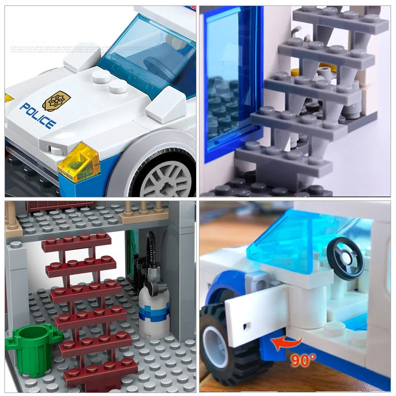 

City Police Series Building Blocks Helicopter Figures Block Assembled Building Toys DIY Bricks Educational Children Toys Gift