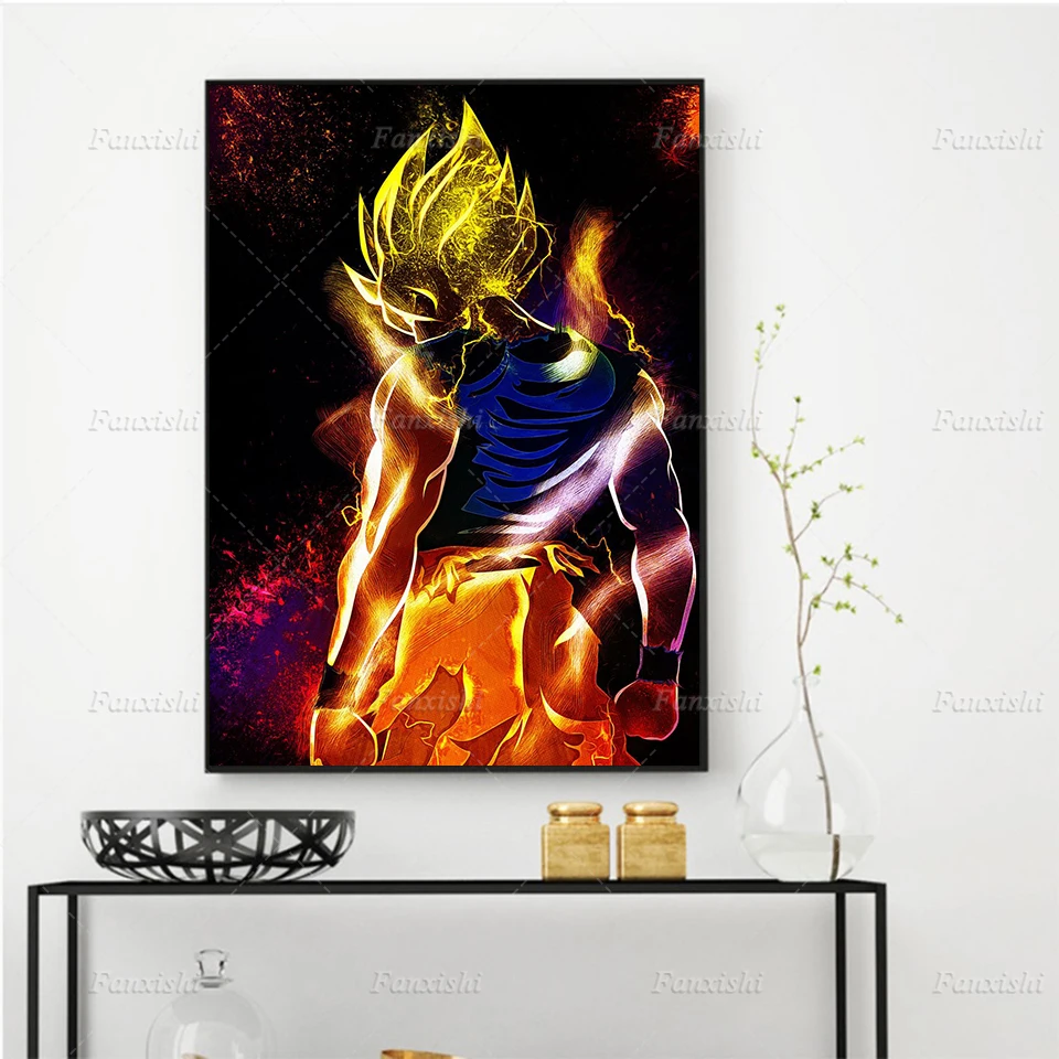 

Anime Dragon Ball Son Goku Poster Abstract Painting Wall Art Prints Canvas Modular Pictures Boy's Living Room Bedroom Home Decor