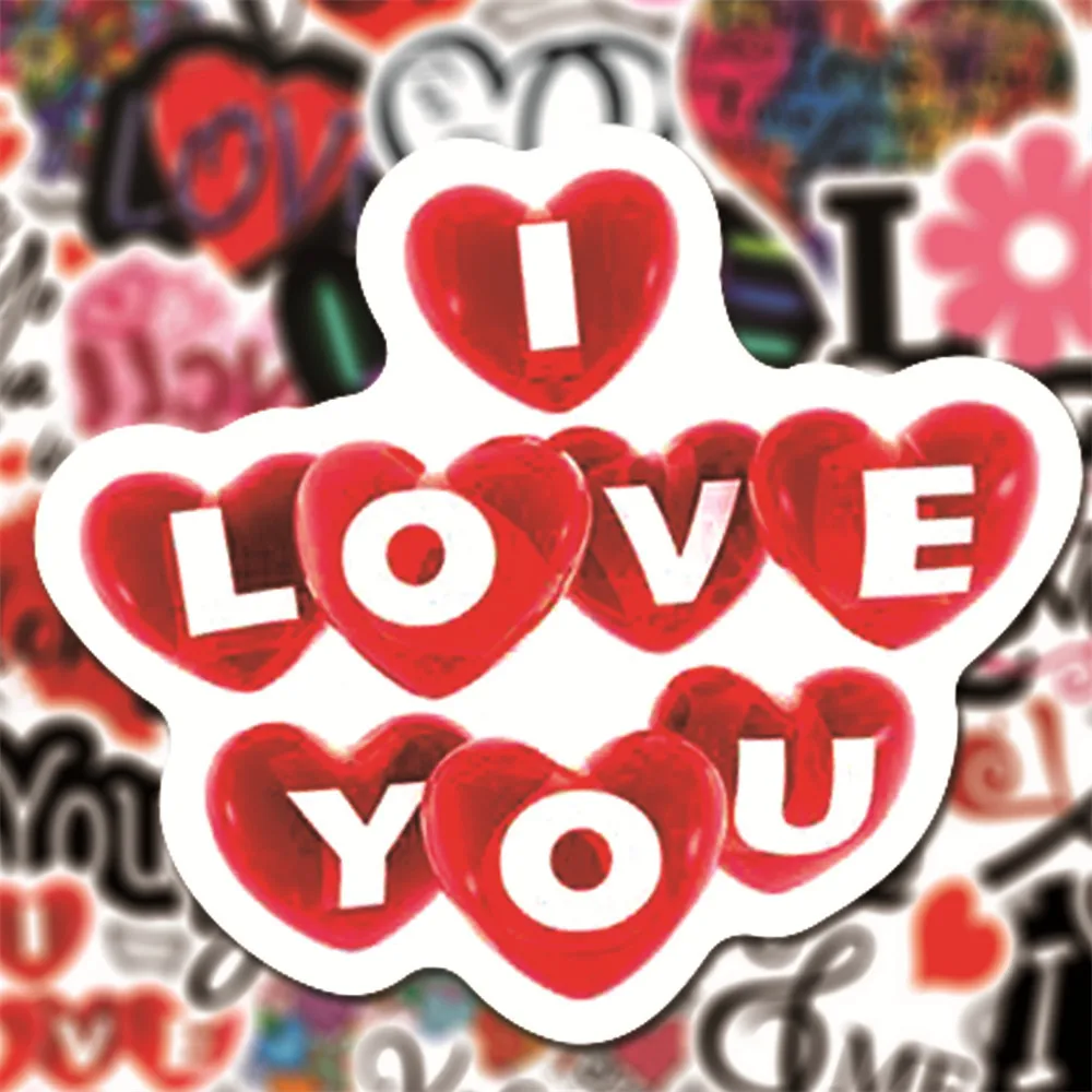 

10/50 шт Ins Стиль I Love You граффити альбом для стикеров для ноутбука портативного компьютера для велосипедного шлема автомобиля Водонепроницаем...