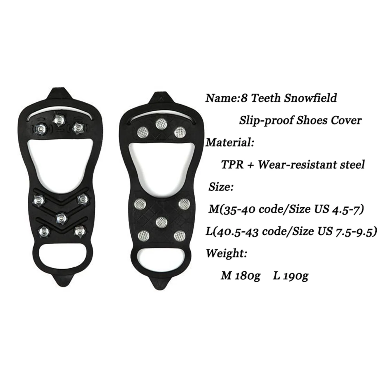 

8 Teeth Ice Snow Shoe Spiked Grips Cleat Crampons Climbing Shoe Cover Lock Buckle Steel Nails Outdoor Cleat Crampons