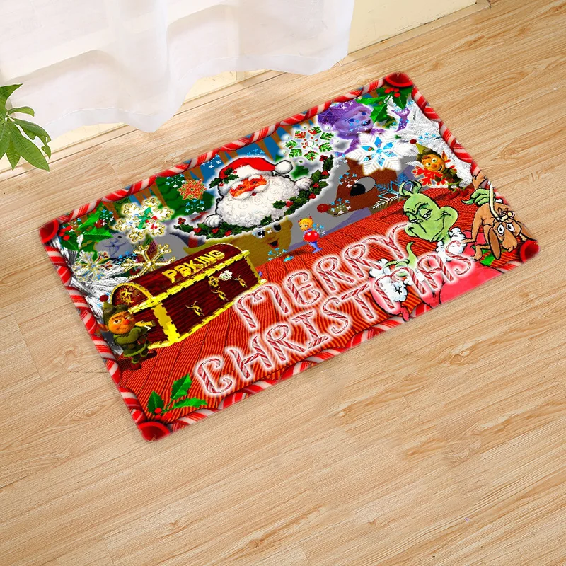 Нескользящий коврик с рисунком рождественской елки Санта Клауса для ресторана