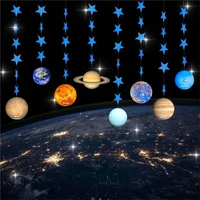 diy eight planets banner outer space galaxy system theme party decoration baby shower boy birthday party decorations background