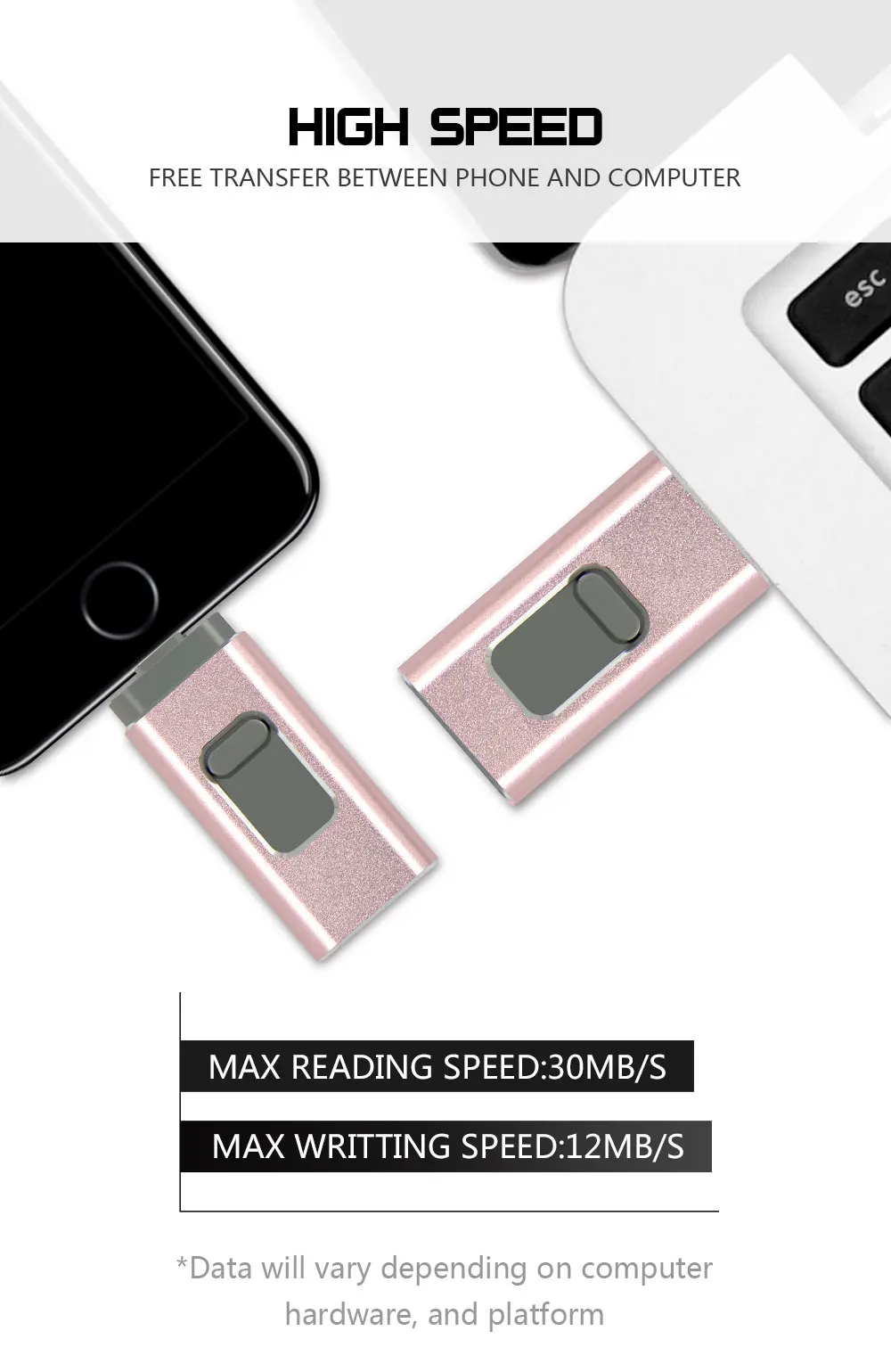 Usb флеш-накопитель 128 ГБ, 16 ГБ, 32 ГБ, 64 ГБ, флеш-накопитель HD, внешняя карта памяти для iphone 7, 7 Plus, 6, 6s Plus, 5S, ipad, флешка