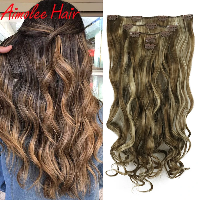 20 &quotдлинные 5 шт./компл. волнистые чёрный коричневый Выделите Наращивание волос