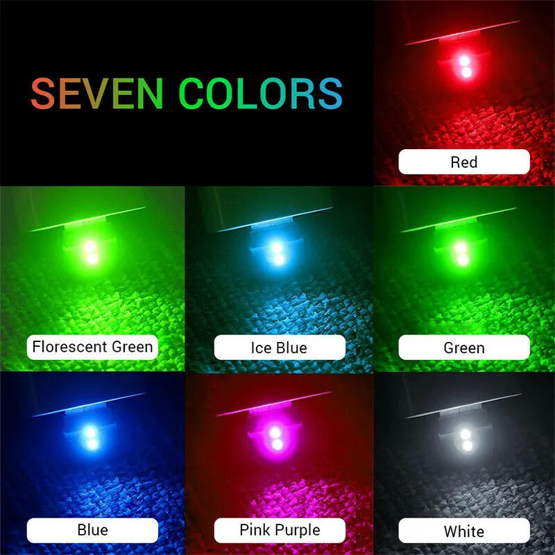 

Atmosphere Decorative Lights Auto Car Interior USB 2 Pcs 7-Color Accessories