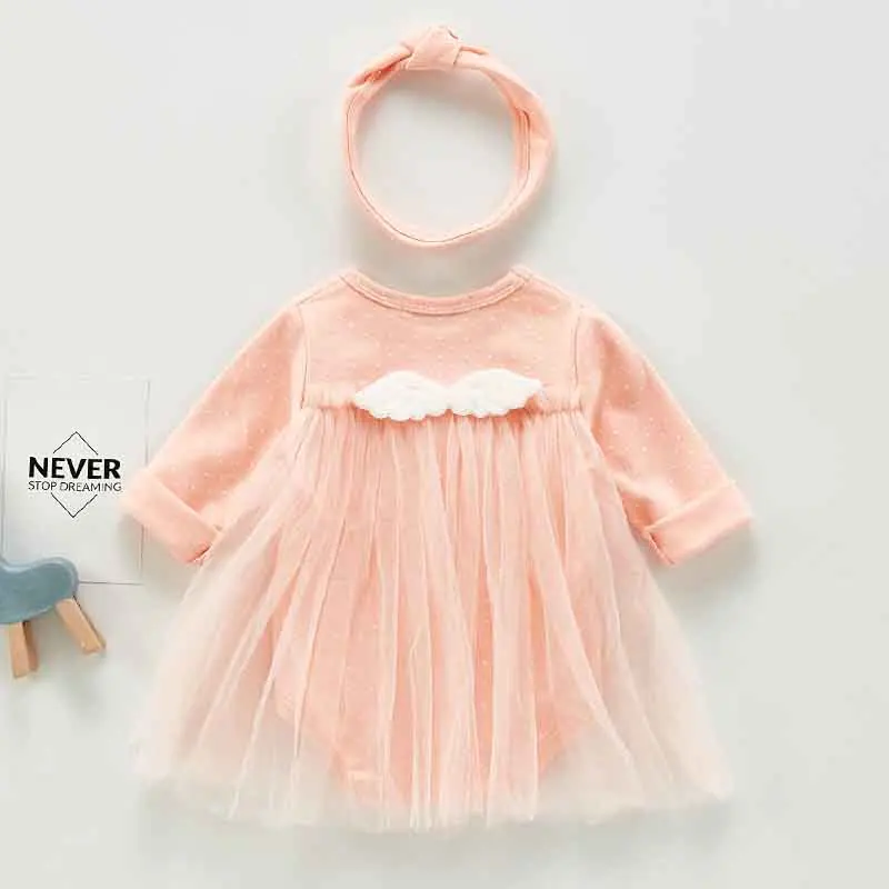 Новое Осеннее хлопковое боди с длинными рукавами для маленьких девочек Детский