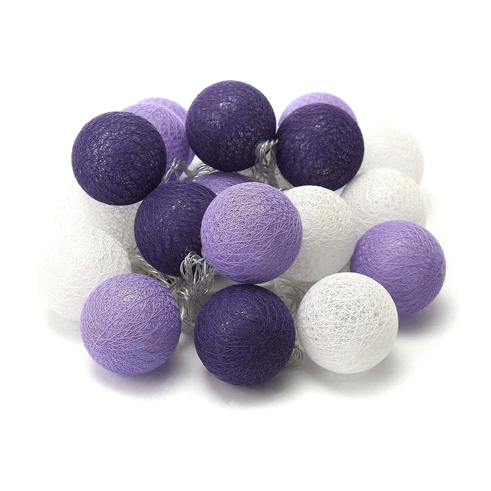 

20LED Cotton Ball Fairy String Lights Wedding Holiday Decor EU plug for Weddings Parties KTV Bars Decorations