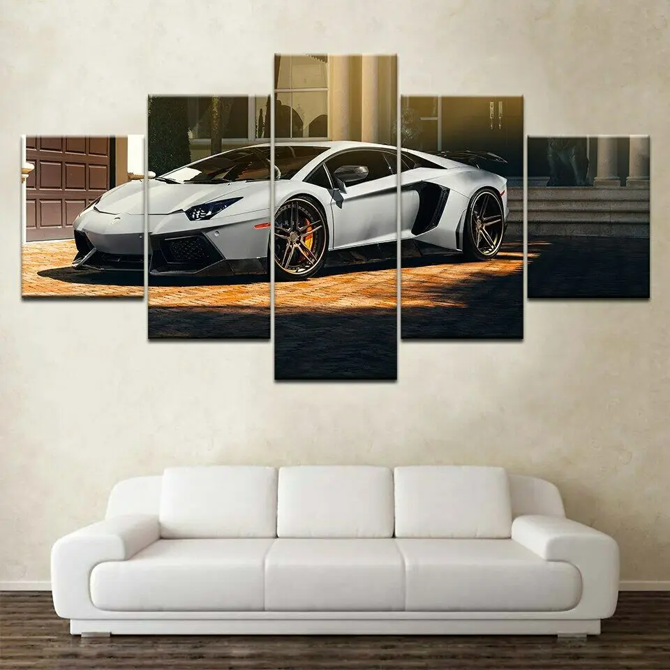 

No Framed Canvas 5Pcs Luxury Classic Vintage F1 Racing Car Sports Art Posters Pictures Cuadros Home Decor Paintings Decorations