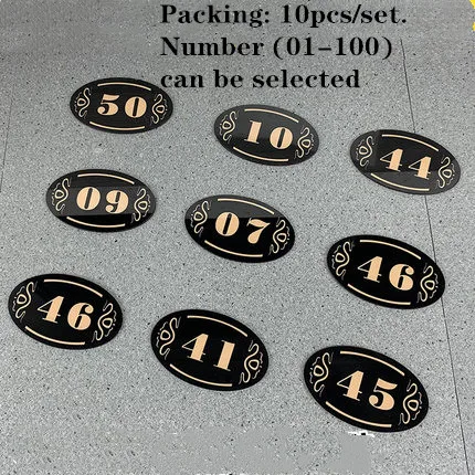 10 шт./компл. табличка с номером для ресторана наклейка шкафа Интернет-кафе