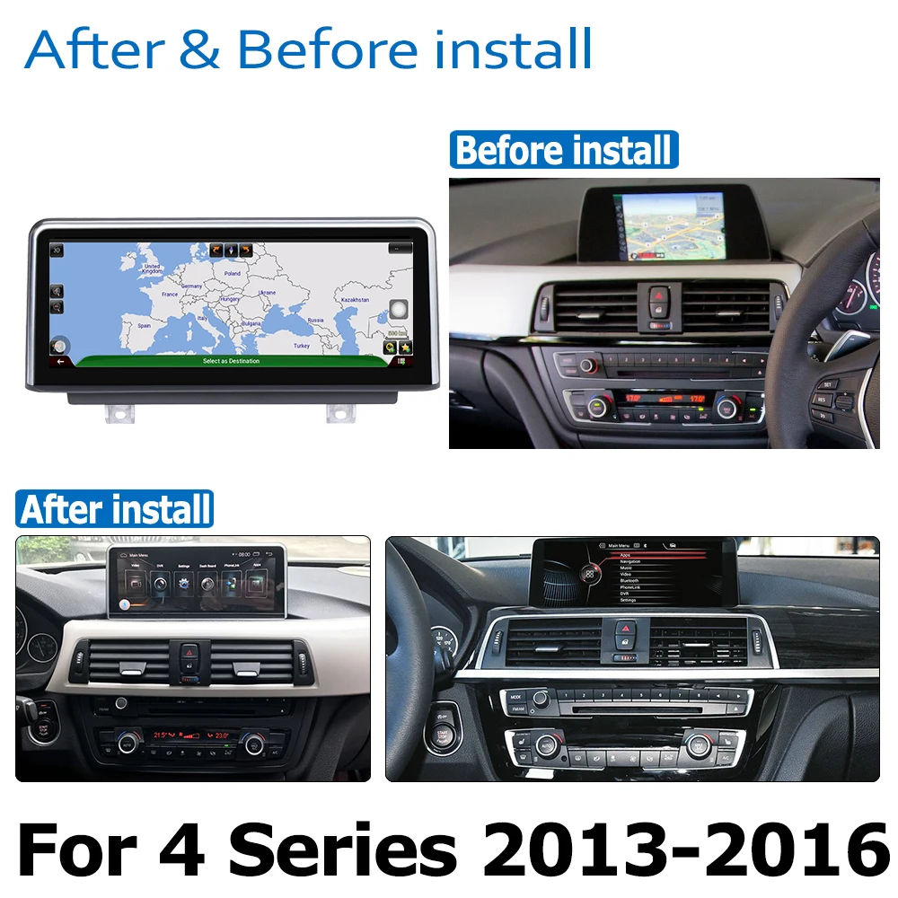 6-ядерный автомобильный DVD-плеер 10 25 дюйма Android 8 0 для BMW 4 F32 F33 F36 2013 ~ 2016