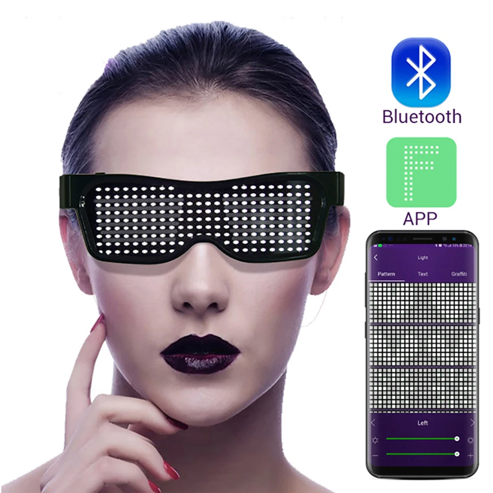 Волшебные Bluetooth светодиодные очки для вечеринок приложение управления щит