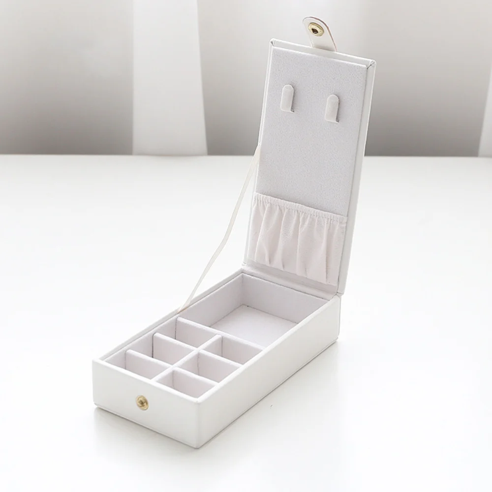 

1pc PU Jewelry Storage Case Container Portable Ear Studs Rings Necklace Organizer for (Black)