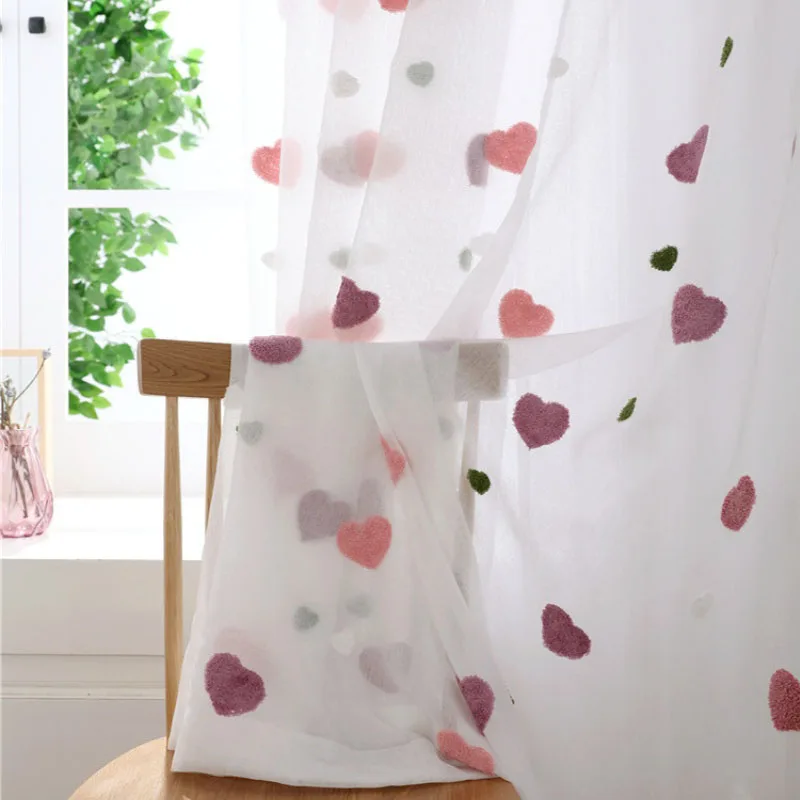 Розовая 3D занавеска для девочки детская комната Мультяшные занавески прозрачная