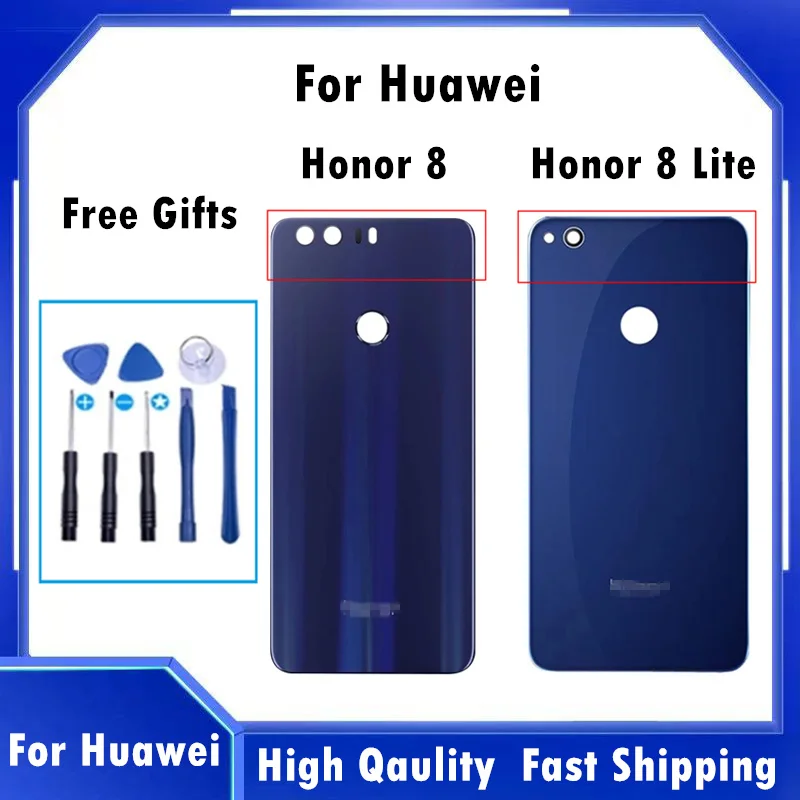 

Стеклянная задняя крышка для Huawei Honor 8 Lite, Корпус задней панели, Крышка батарейного отсека