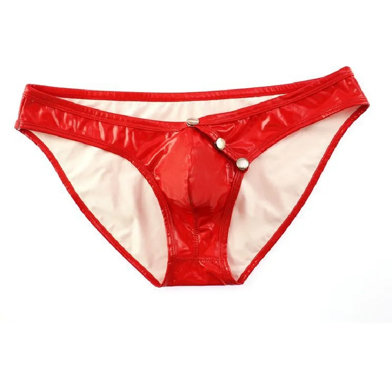 Трусы-брифы мужские из искусственной кожи нижнее белье джоки с заниженной талией