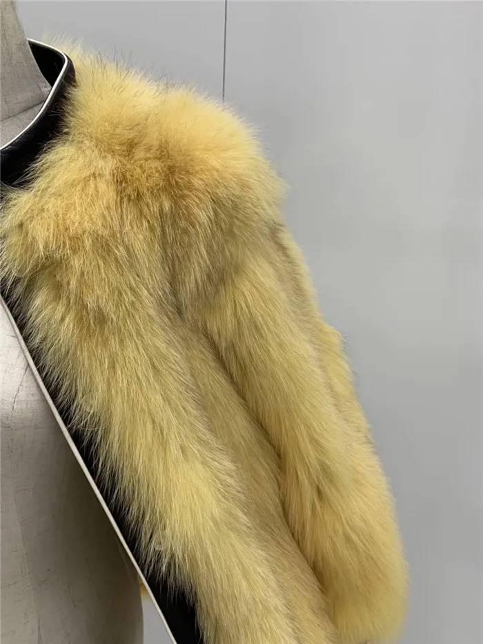 Abrigos mujer invierno шуба из натурального Лисьего меха женская зимняя короткая Повседневная мотоциклетная Лоскутная куртка из натуральной кожи Верхняя одежда