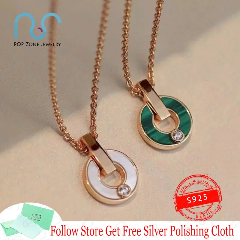 

Famous Brand Luxury Necklace Rome Ancient Coins Series Hollow Out Malachite Pearl Oyster S925 Silver Pendant Necklace With Logo