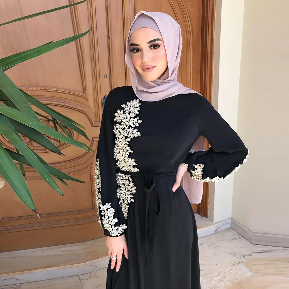 

Eid Mubarak Kaftan Abaya Dubai Turkey Muslim Hijab Dress Caftan European Islam Clothing African Dresses For Women Vestidos Qatar