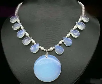 Новый стиль Горячая Распродажа **** белый жемчуг Синий огненный опал подвеска