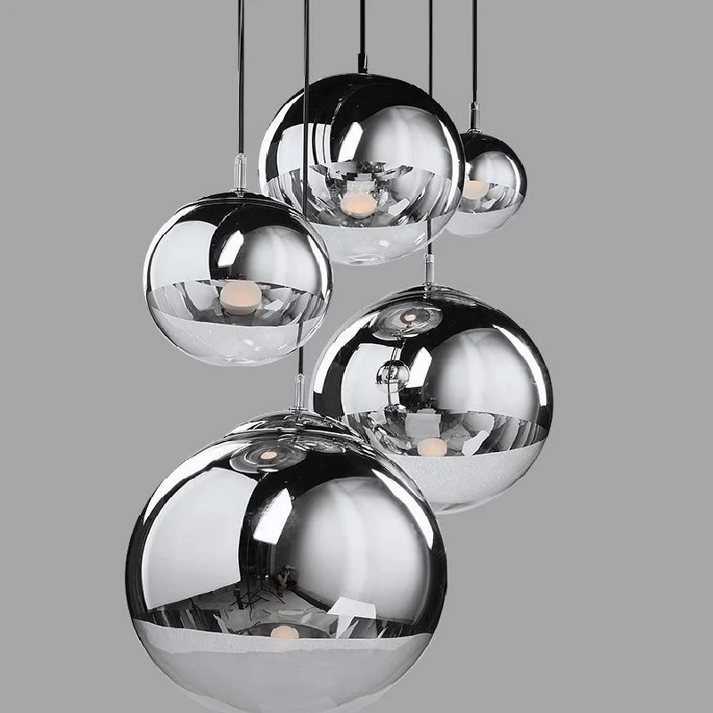 

Creative Electroplated Glass Ball Chandelier Nordic Modern Simple Restaurant Bar Cafe Clothing Shop Single Head Lamp