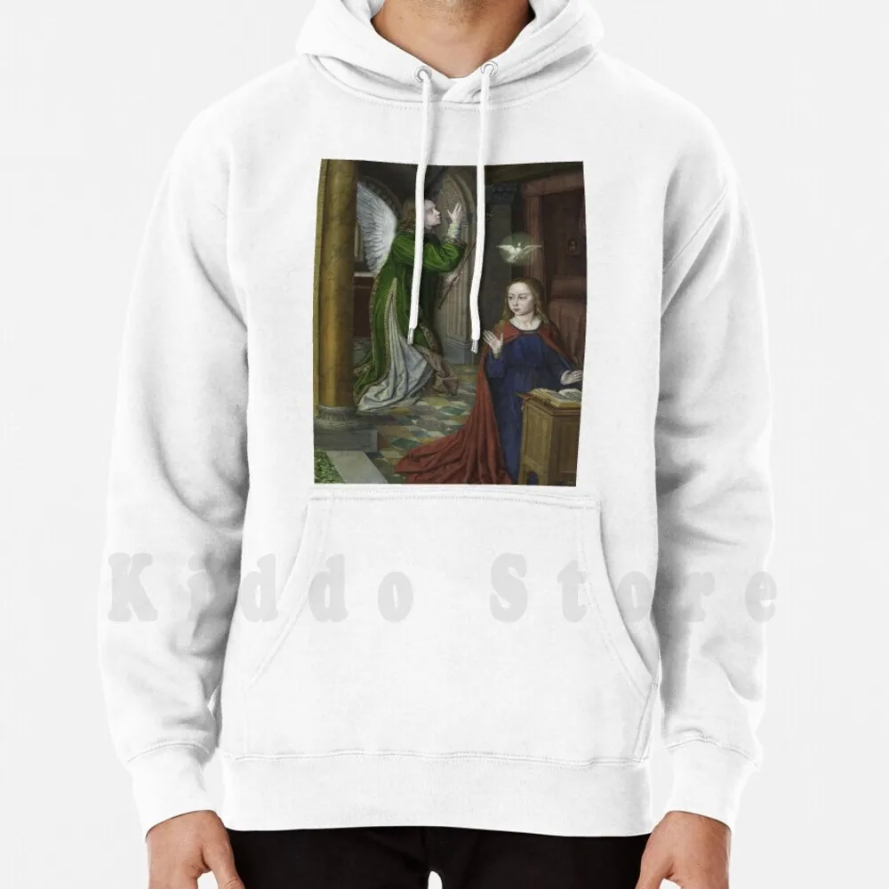 

Jean Hey , Known As The Master Of Moulins-The Annunciation Hoodies Long Sleeve Art Institute Of Chicago