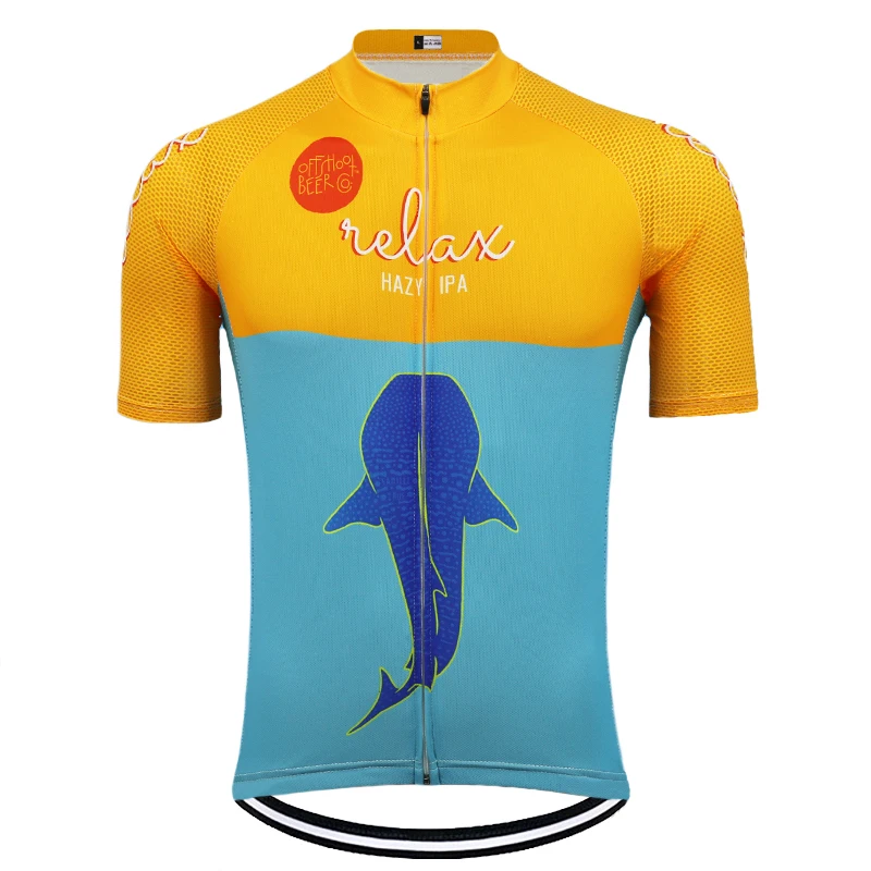 Новинка 2021 Классическая мужская велосипедная Джерси летняя желтая/синяя одежда