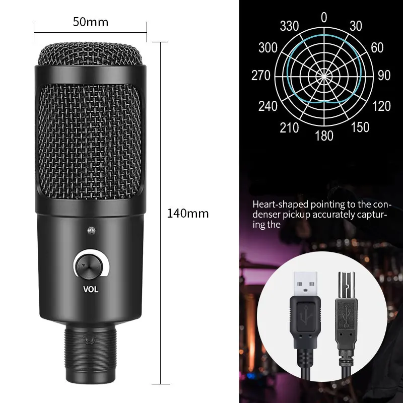 USB конденсаторный микрофон игра караоке Twitch голосовой Подкаст настольная