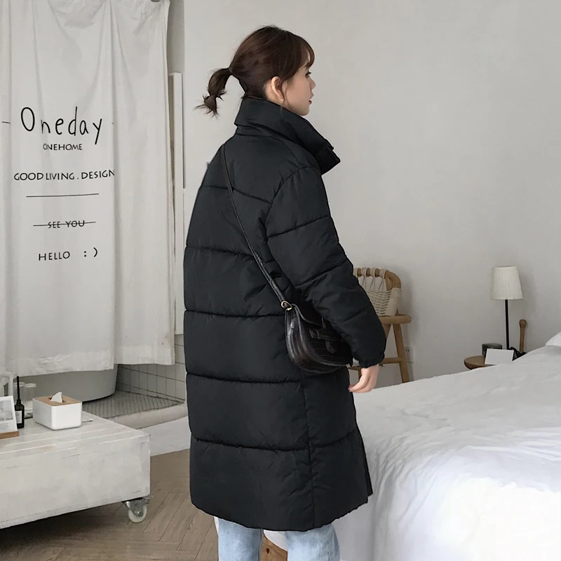 

X-long women's jacket solid hooded winter parka for women Korean style outwear thick loose female coats manteau femme hiver 2020